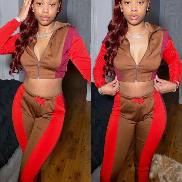 Burgundy brown tracksuit set small to 4xl - Picture 4 of 11